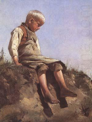 Franz von Lenbach Young boy in the Sun (mk09) china oil painting image